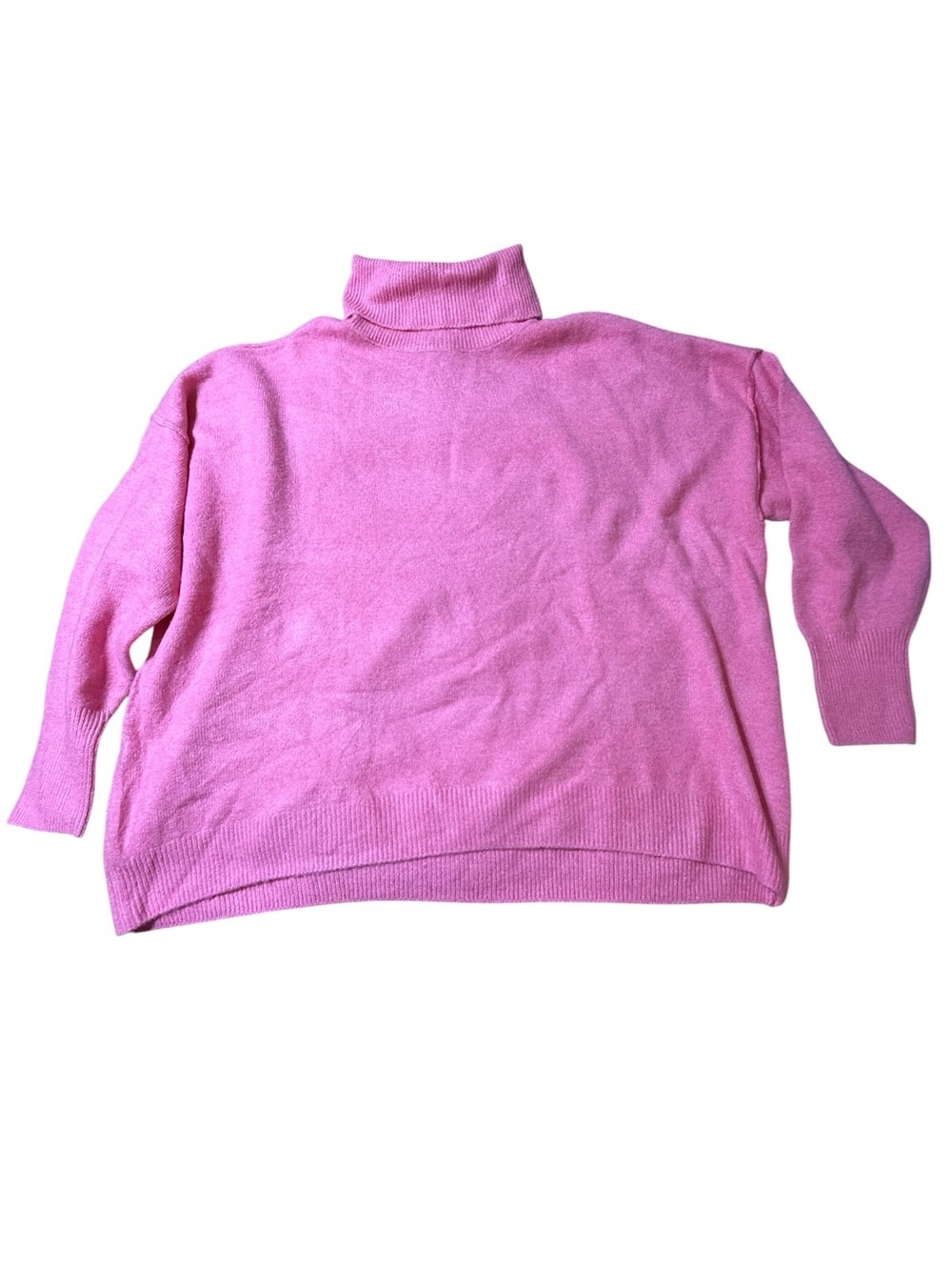 Vince Camuto Boxy Turtleneck Sweater Womens XXL Oversized Pink Princess Preppy